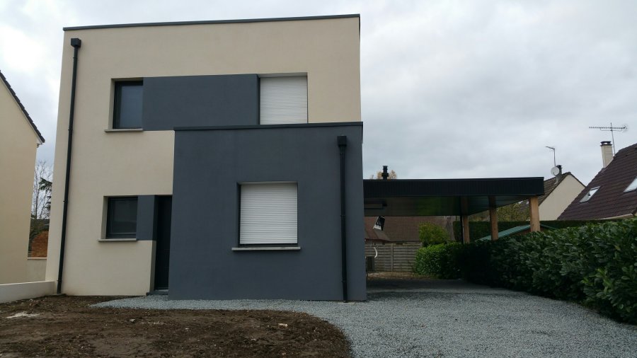 Maison toit plat avec carport